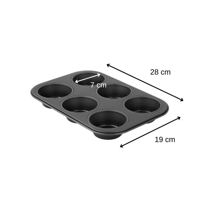 Moule à muffins - Zenker - Black Metallic - 6 empreintes - Acier inoxydable - Antiadhérent