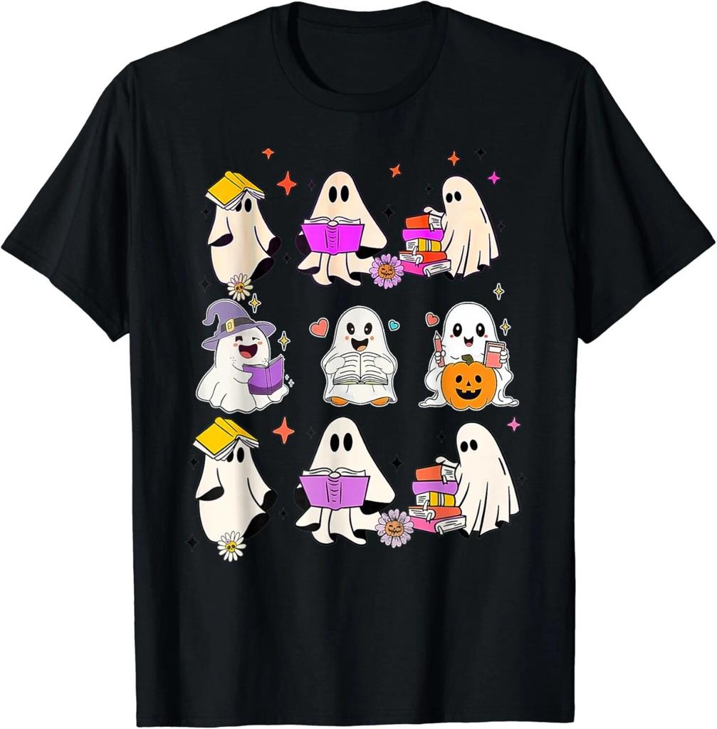 Retro Teacher Halloween Ghost Read More Books Teacher Gift Unisex T-Shirt