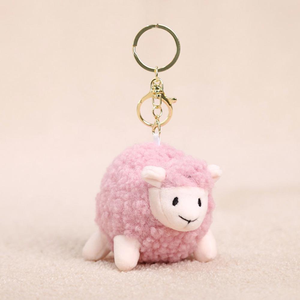 Lifelike Lamb Plush Keychain Plush Chubby Lamb Plush Toy Stuffed Animal Keyring  Bag Decoration