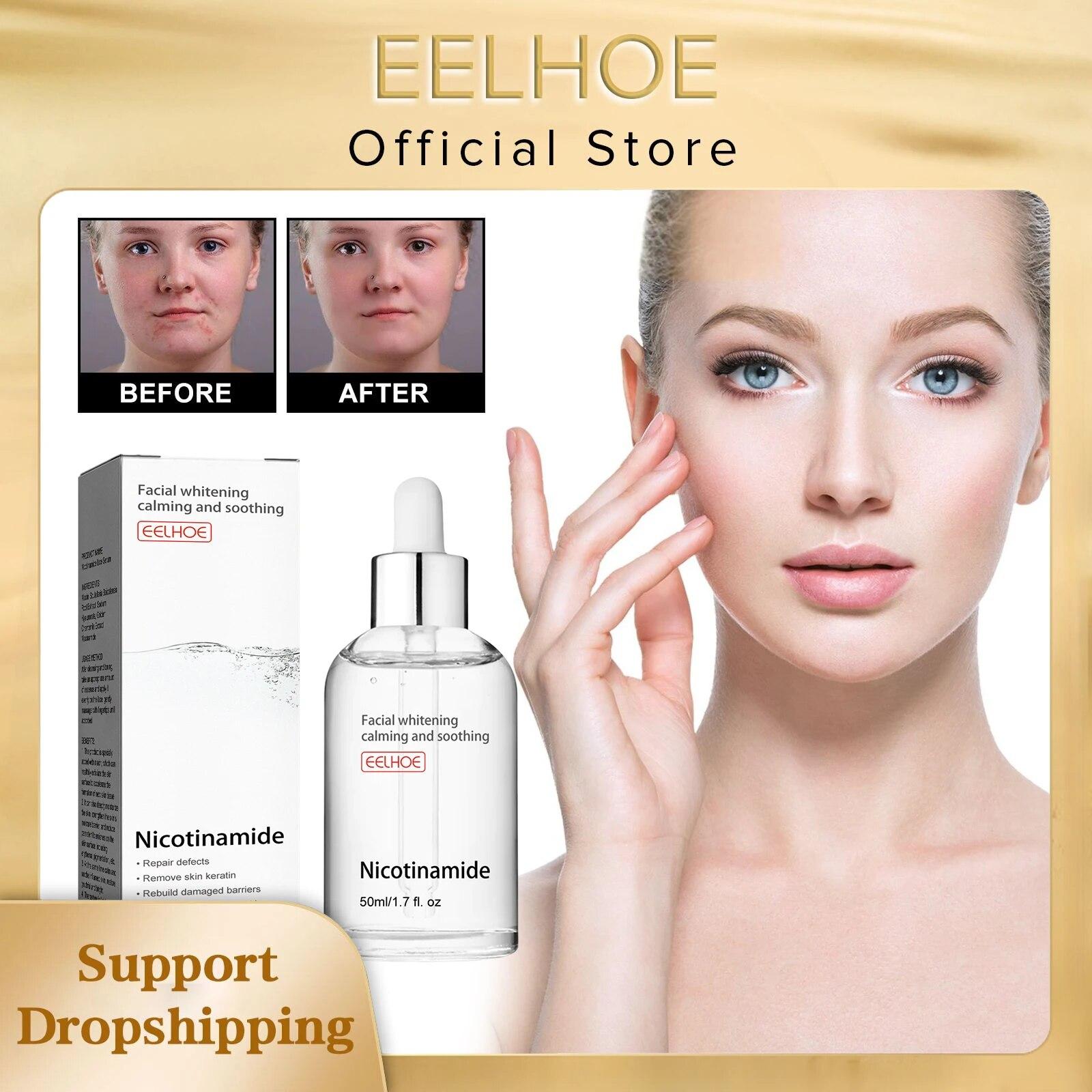 

Никотинамидная сыворотка для лица, отбеливание темных пятен, лечение прыщей, сужение пор, увлажняющая ниацинамидная сыворотка с гиалуроновой кислотой