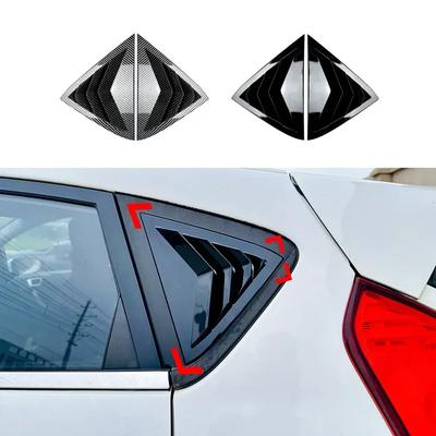 Car Rear Side Window Shutter Triangle Louver Vent Decoration Modified Accessories Gloss Black For Ford Fiesta MK7 7.5 2008-2017