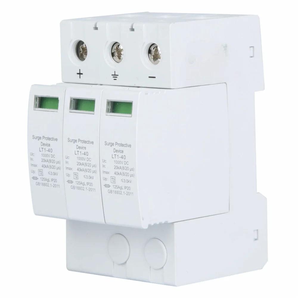 Multifunctional 3P Protective Arrester 1000V Din Rail House Protector 40KA Arrester Device Commercial Lighting