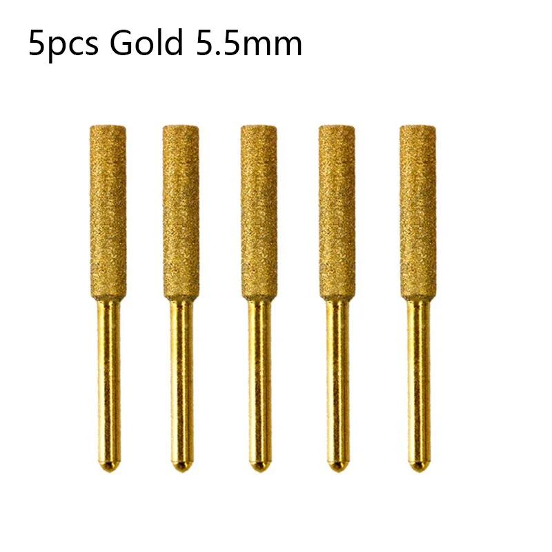 Golden Diamond-plated Cylindrical Rebar, 4/4.8/5.5mm Chainsaw Sharpener, Stone Lime, Chain Saw, Sharpening, Carving, Grinding