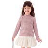 Girls' Striped Ruffle Long Sleeve Base Layer Top