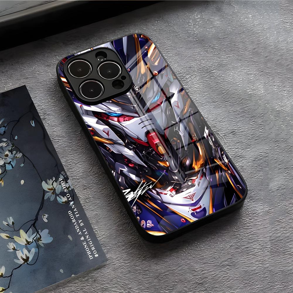

G-Gundams Hot Cool Phone Case For IPhone 17 Air 16 E Pro Max 15 14 13 Mini 12 Pro 11 Max Plus Black Glass Cover iPhone 16 Pro Max