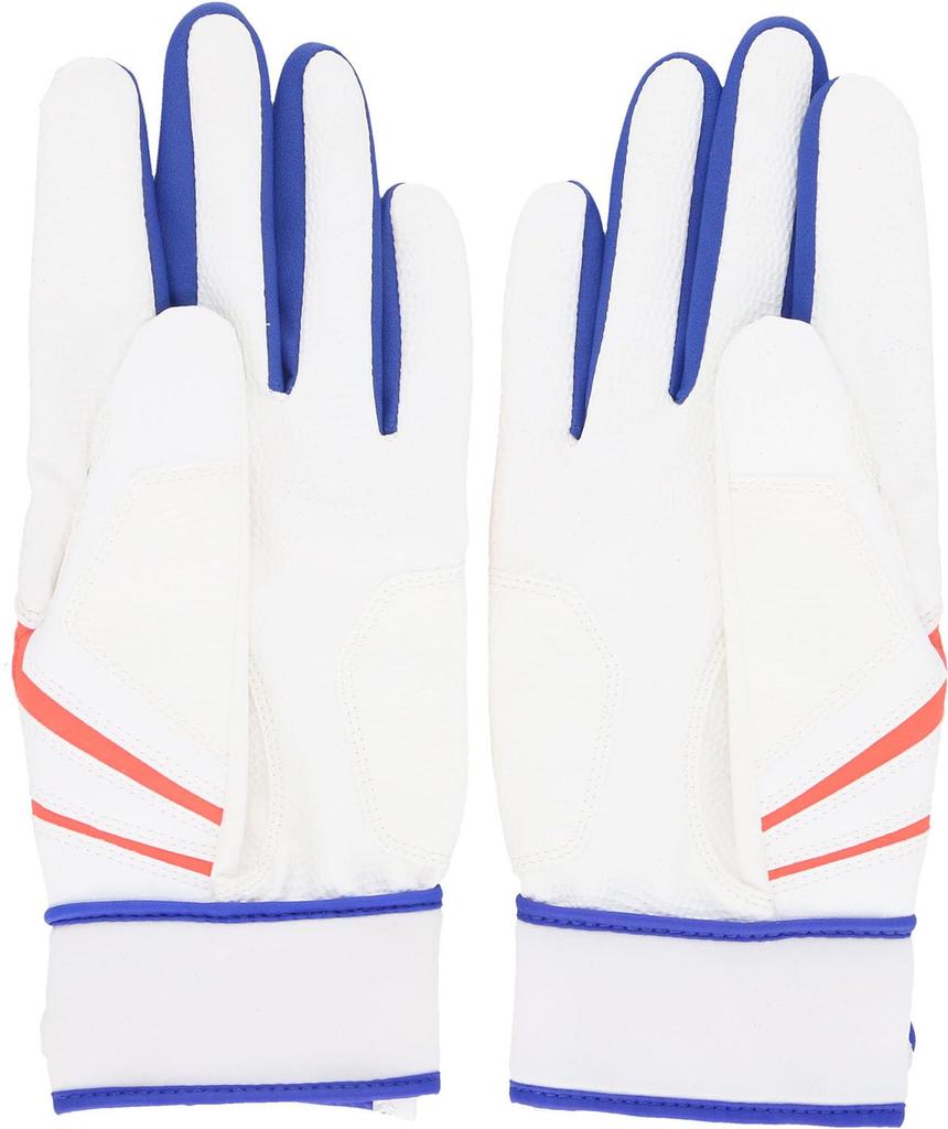 adidas Baseball Batting Size LBG404 Gloves, 41, Basic, White/Blue (1123), Large,
