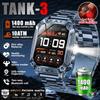 New Military 1400mAh Battery Smart Watch 2.01-inch AMOLED Screen LED Flashlight Waterproof BT Call Sports Smartwatch Men