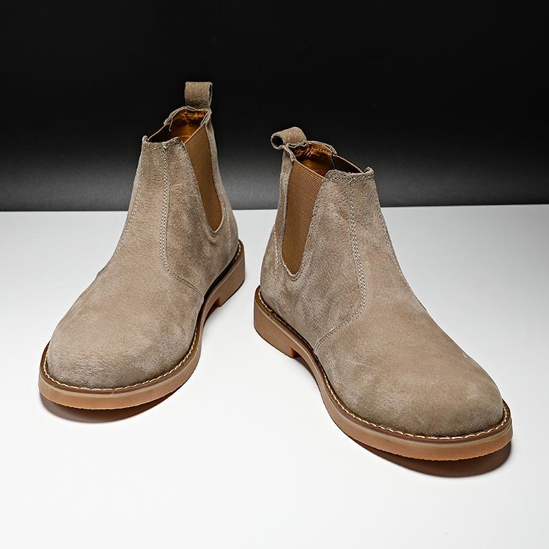 Základní boty Pánské Boty Móda Značka Chelsea Boot Zimní Semiš Kožené Vintage Kotníkové boty Teplá kožešina Klasické Denní kancelář Ruční výroba