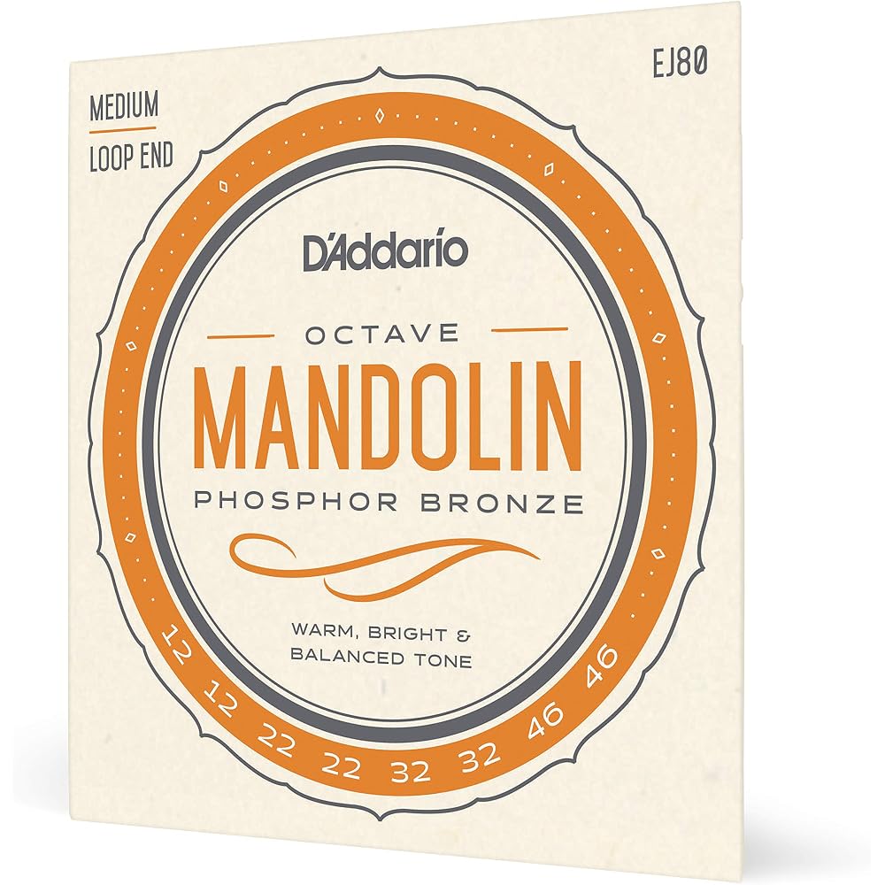 D Addario Octave Mandolin Strings, Phosphor Bronze, Medium .012-.046 EJ80 [Domestic Genuine Product]