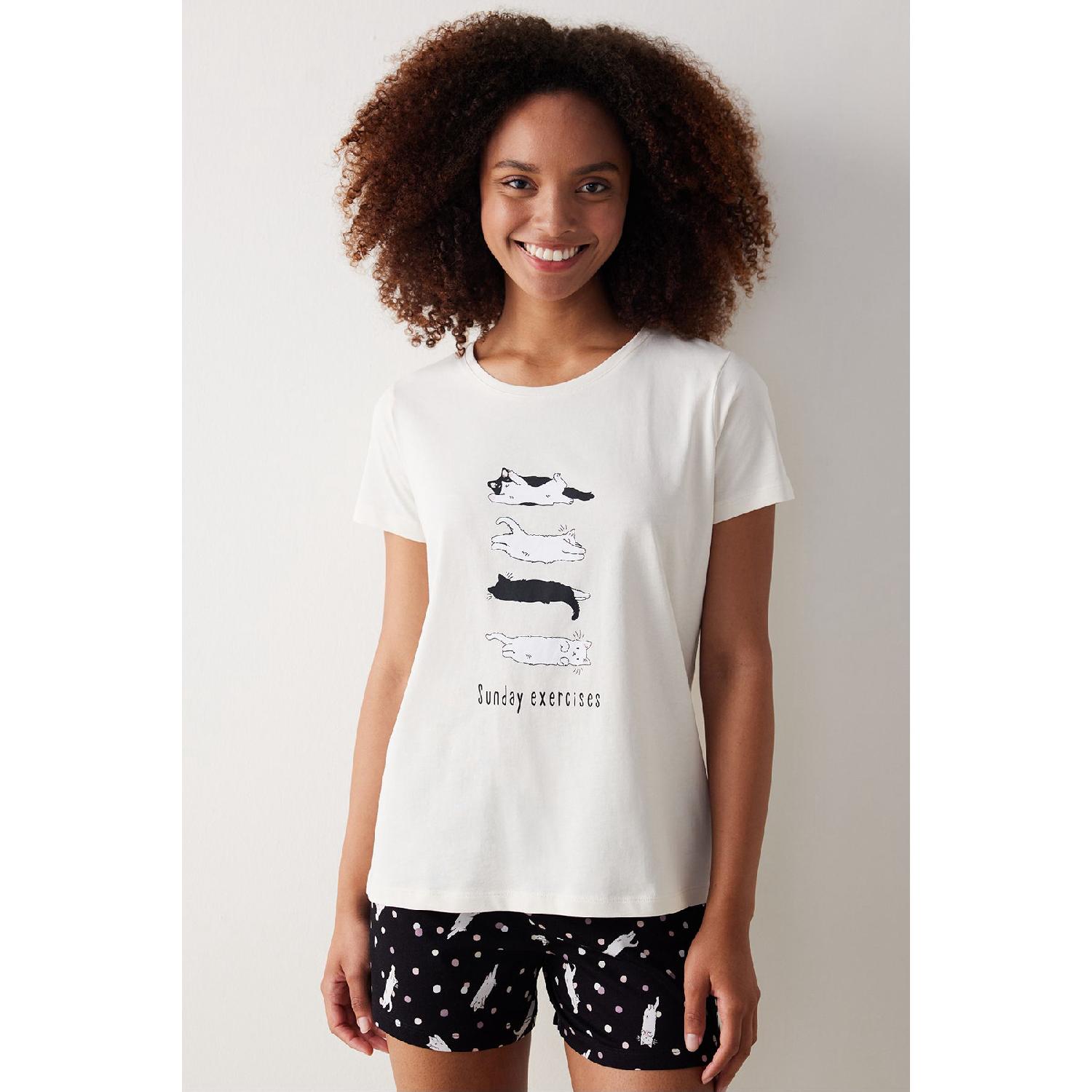 

Воскресные упражнения Пижамный комплект с разноцветными шортами L чистый