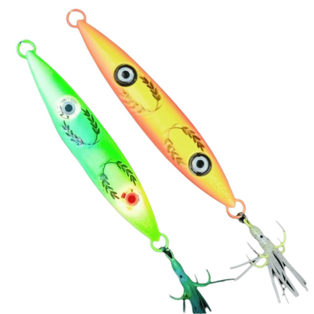 Hook Stripe Luminous UV Fishing Bait 200g 250g Slow Sinking Jig Glow Jig Lure UV Fishing