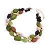 Bohemian Pendant Necklace With Multilayer Stone Detail, Beaded Collarbone Chain Casual or Party Jewelry Gift