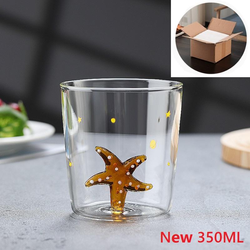3D Creative Handmade Bubble Glass Cup Three-Dimensional Animal Plant Shape Coffee Milk Drink Cute Transparent Glass Cup,Gift