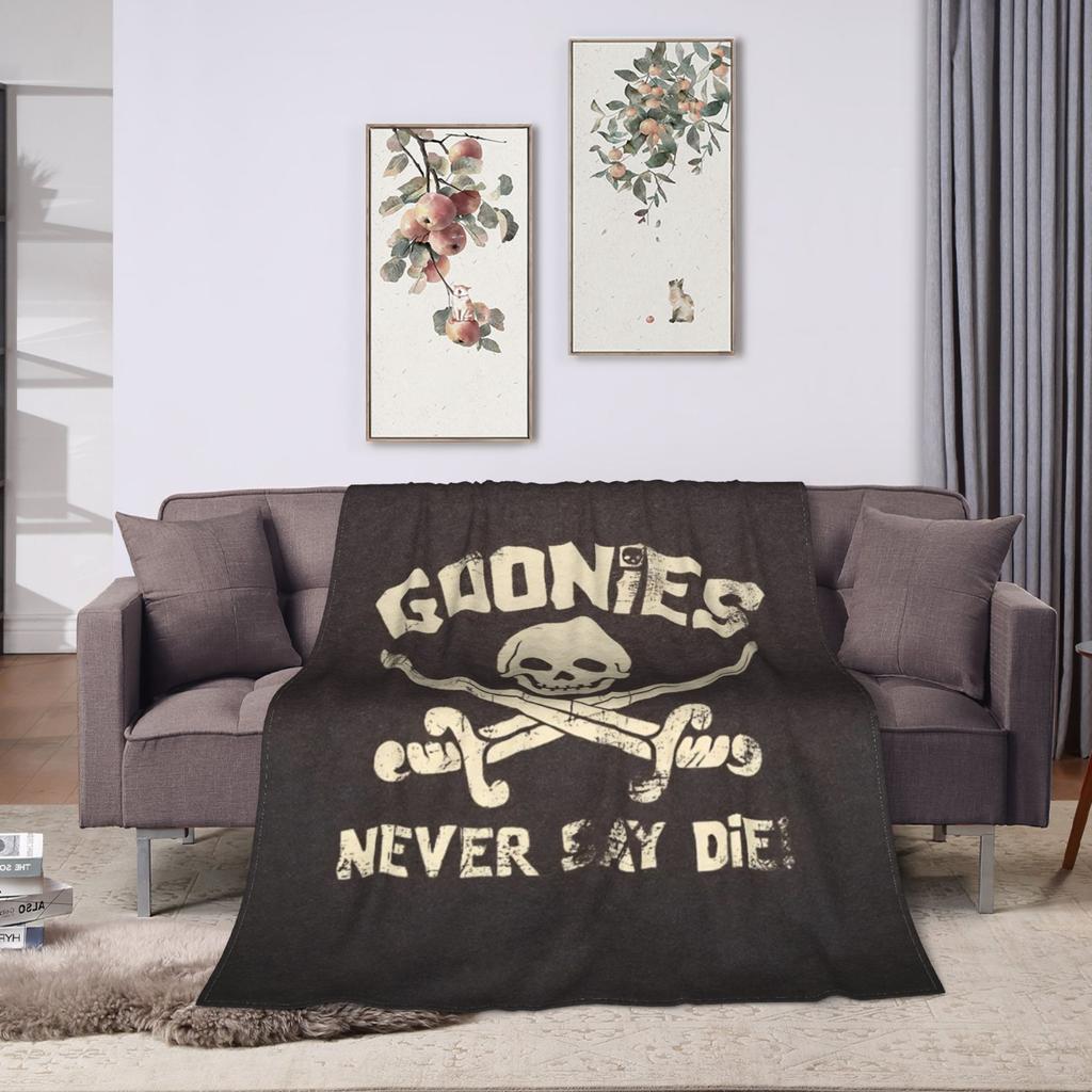 The Goonies Never Say Die  Super Soft Blankets  Camping Plush Throw Blanket Novelty Couch Chair Flannel Bedspread Sofa Bed Cover