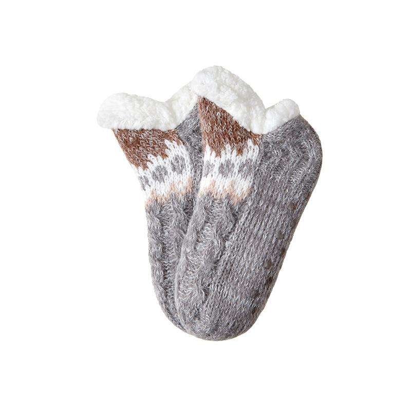 Thermal Socks for Women Non-Slip Knitted Slipper Cozy Floor Socks with Gripper Warm Bedroom Sleep Socks Winter Lounge Cosy Nights Indoors
