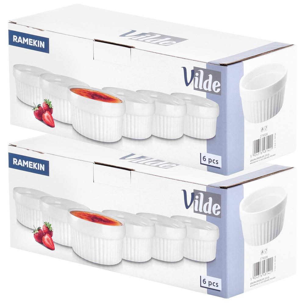 Ceramic Baking Bowls White 260 Ml 12 Pcs.