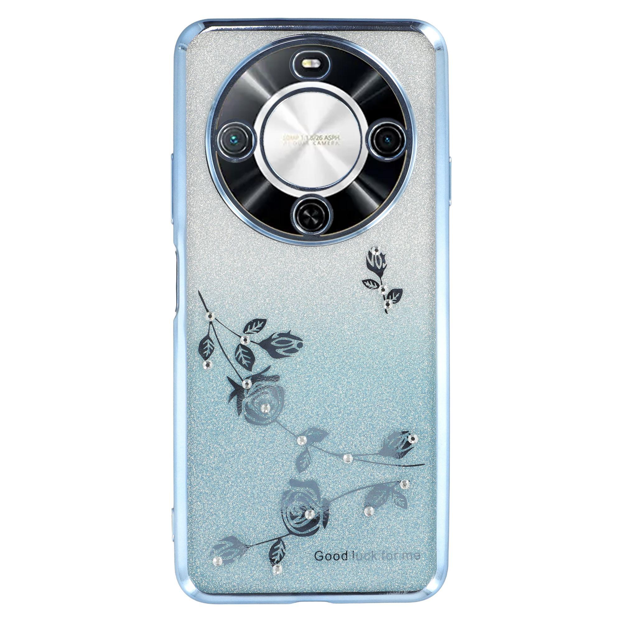 

KADEM Чехол для Wiko Hi Enjoy 70 Plus 5G Цветок ТПУ Гибкий Градиентный Чехол для Телефона Blue