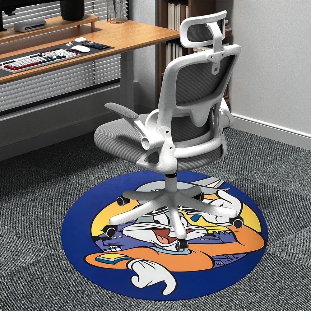

1PC Bunny Looney Tunes Office Round Area Rug, Indoor Mat Suitable For Office, Under Office Chairs Bedroom Living Room Home Decor DT1212037 80cm by 80cm
