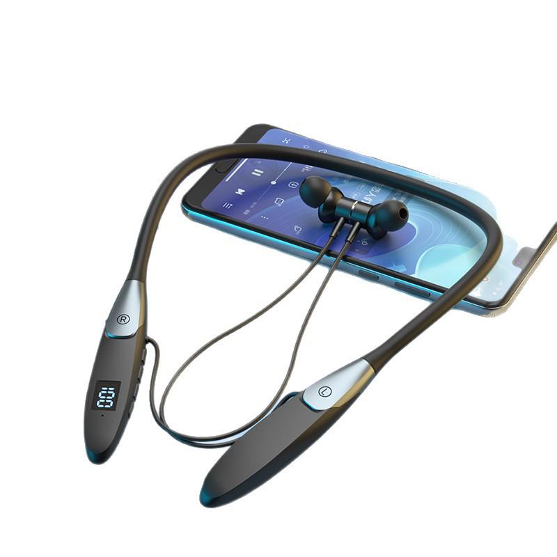 Căști Bluetooth Wireless cu Bandă de Gât cu Reducere a Zgomotului, Contor de Pași Sportiv și Durată Lungă de Viață a Bateriei