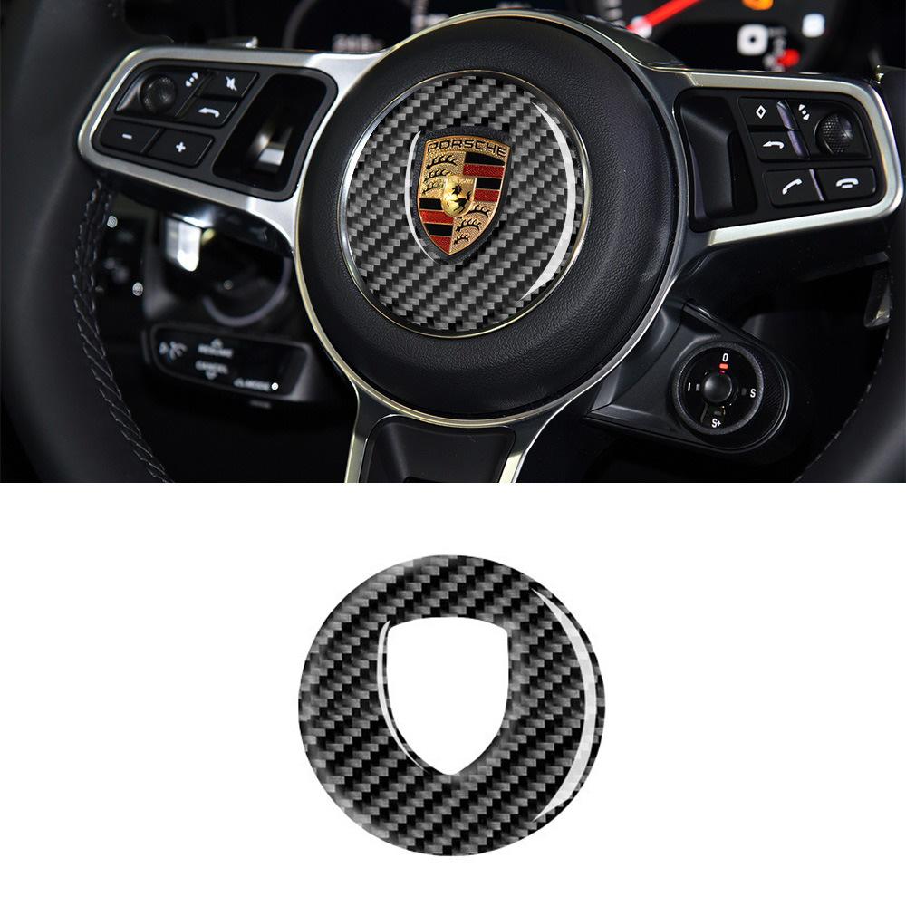 Carbon Fiber Patterned Car Steering Wheel Sticker Suitable For Porsche Panamera Carman Macann Bobst Cayenne 911 981 991 970 996 LG4
