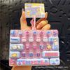 Funny 26 Grid Keyboard Keycap Clicker Keychain Fidget Push Squeeze Stress Anxiety Relief Decompression Sensory Bag Charm Gift