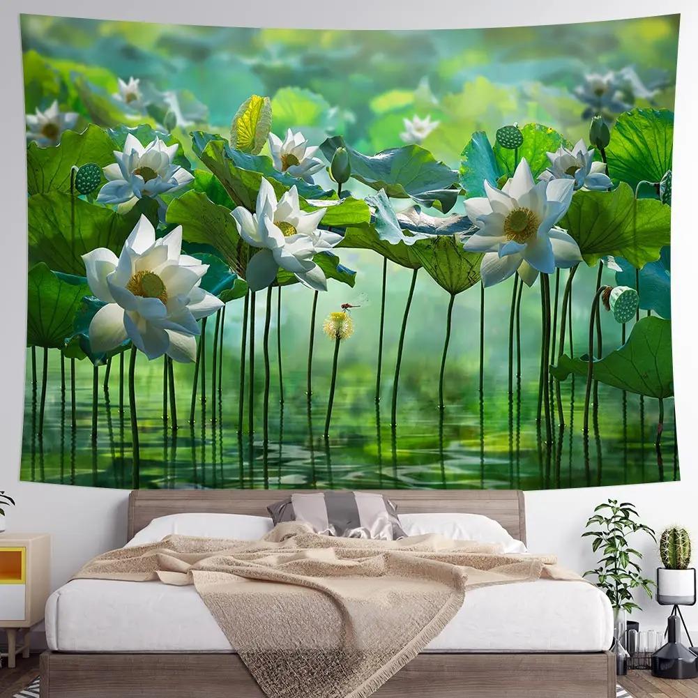 

Декоративный гобелен Lotus Leaf Lotus Room Home Wall Decor Office Living Room Гобелен 100x75cm