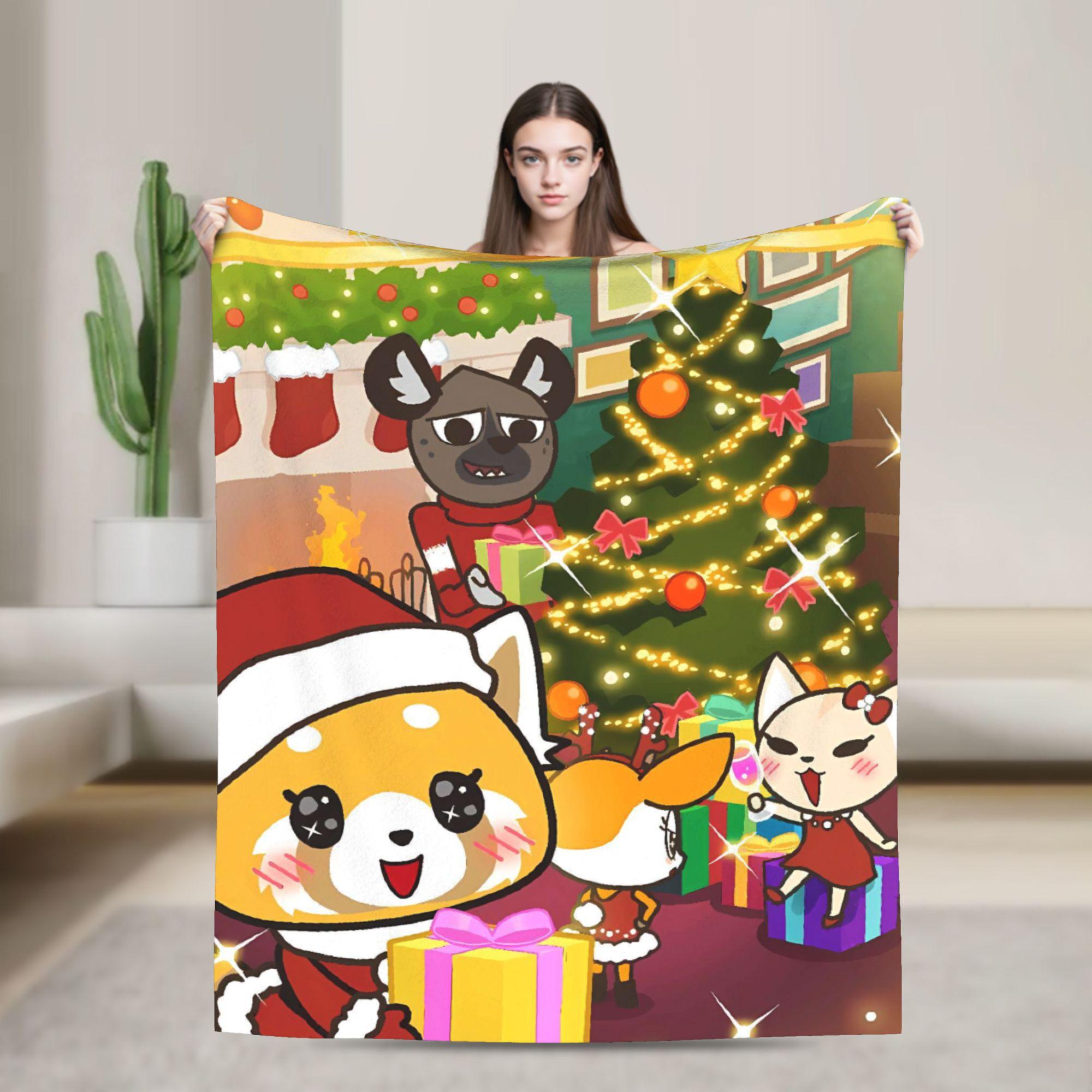 Aggretsuko Soft Warm Blanket Students Plush Throw Blanket Comfortable Couch Chair Flannel Bedspread Sofa Bed Cover 75x90cm