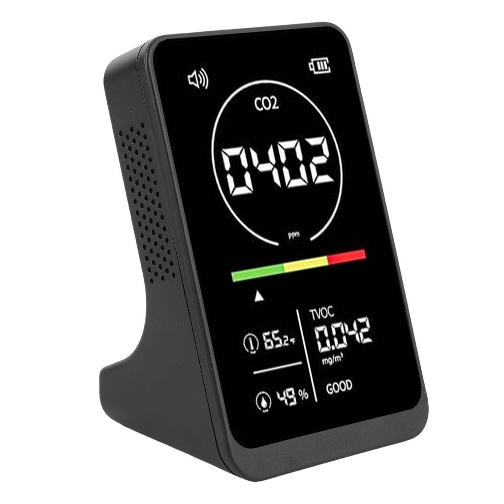4 in 1 Air Quality Detector CO2 TVOC Temperature Humidity Tester with Sound Reminder for Home Greenhouse Car