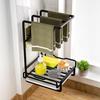 Kitchen Storage Rack Wall-Mounted Design Space-Saving Installation No-Hole Punching Sponge Towel Holder Home Restaurant Organizer