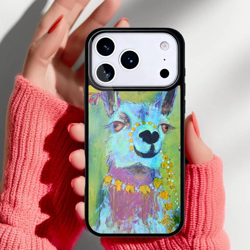 Llama Alpaca pattern Phone Case for iPhone 17 16 15 14 13 Pro Max Back Cover for 12 11 Pro Coque