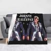 Johnny Hallyday Rock Music French Singer Knitted Blankets Fleece Lightweight Throw Blankets for Airplane Travel Bedspread