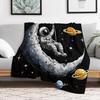 Astronaut & Space Pattern Soft Throw Blanket – Perfect for Pop Art, Animal Lovers, Couch, Bed, Car, Home, Camping, All-Season