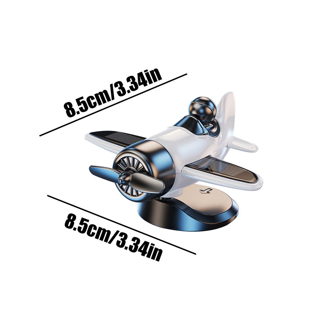 Solar Airplane Car Ornaments Dashboard Interior Decor Dash Airplane Solar-Powered Dynamic Rotating Car Dashboard Ornament