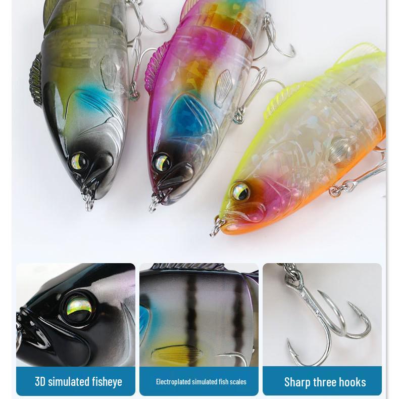 Multi-section European Lake Fishing Lures - Large Hard Bait Accessories for Boat and Sea Fishing
