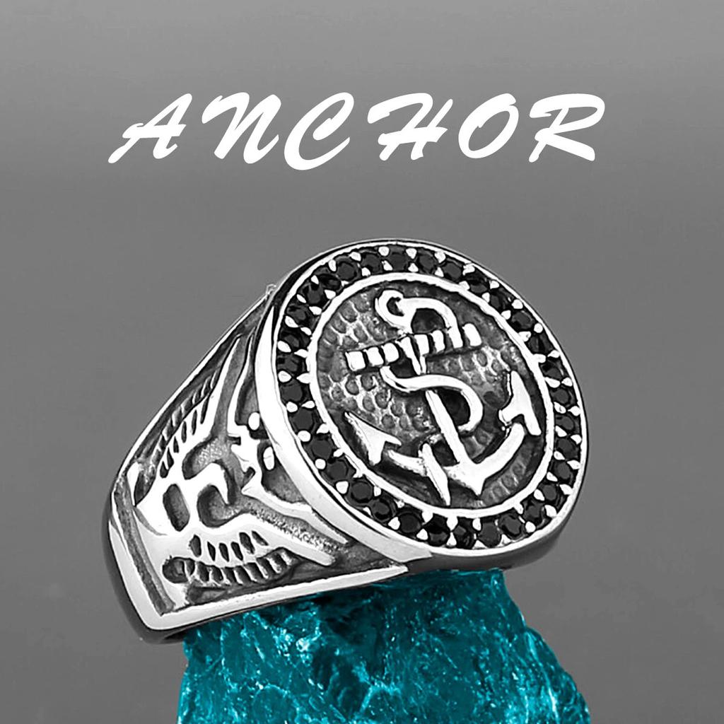 Nordic Viking Stainless Steel Ring Anchor Compass Tree of Life Rune Amulet Wolf Men Women Finger Jewelry Biker Party Club Gift