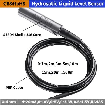 0-15m To 0-3.3V 4-20mA RS485 Submersible Liquid Level Transmitter Sensor 0-1m 0-5m 0-10m To 0-10V 0-5V Water Level Meter Sensor