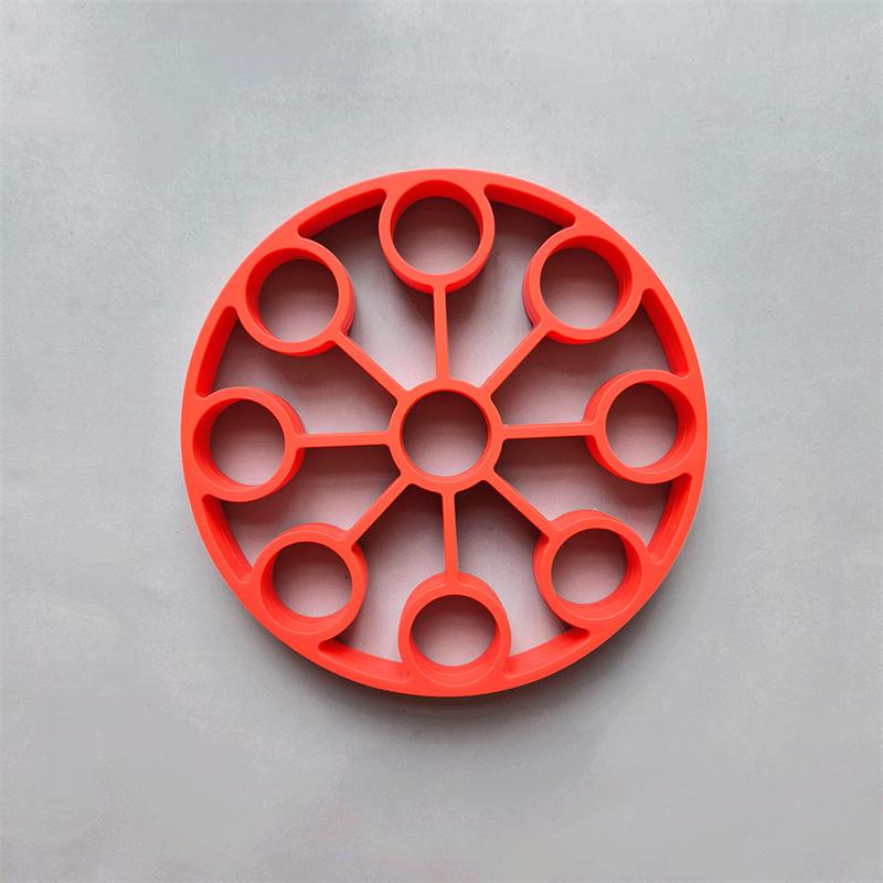 9-Hole Round Egg Steamer 648 Silicone Mold Round Steamer Drain Heat Insulation Pad Egg Tray Baking Tool