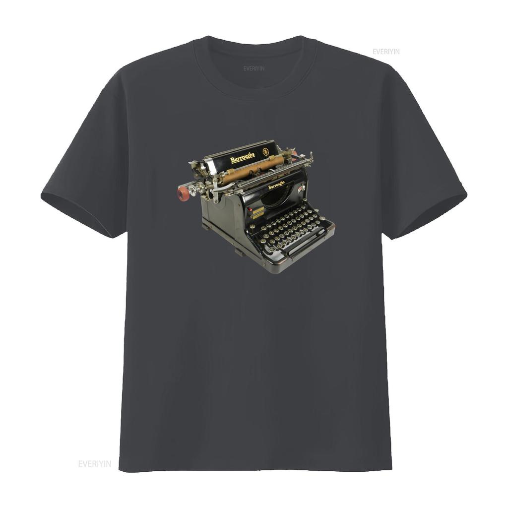 Vintage Burroughs Typewriter T Shirt for Retro Tech Lovers vintage Washed streetwear designer clothes Versatile Casual Stylish
