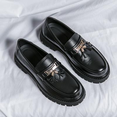 Fashion Men British Style Retro Casual Leather Shoes Classic Tassel Man Thick Bottom Designer Oxfords Lazy Shoes Fashion Business Shoes