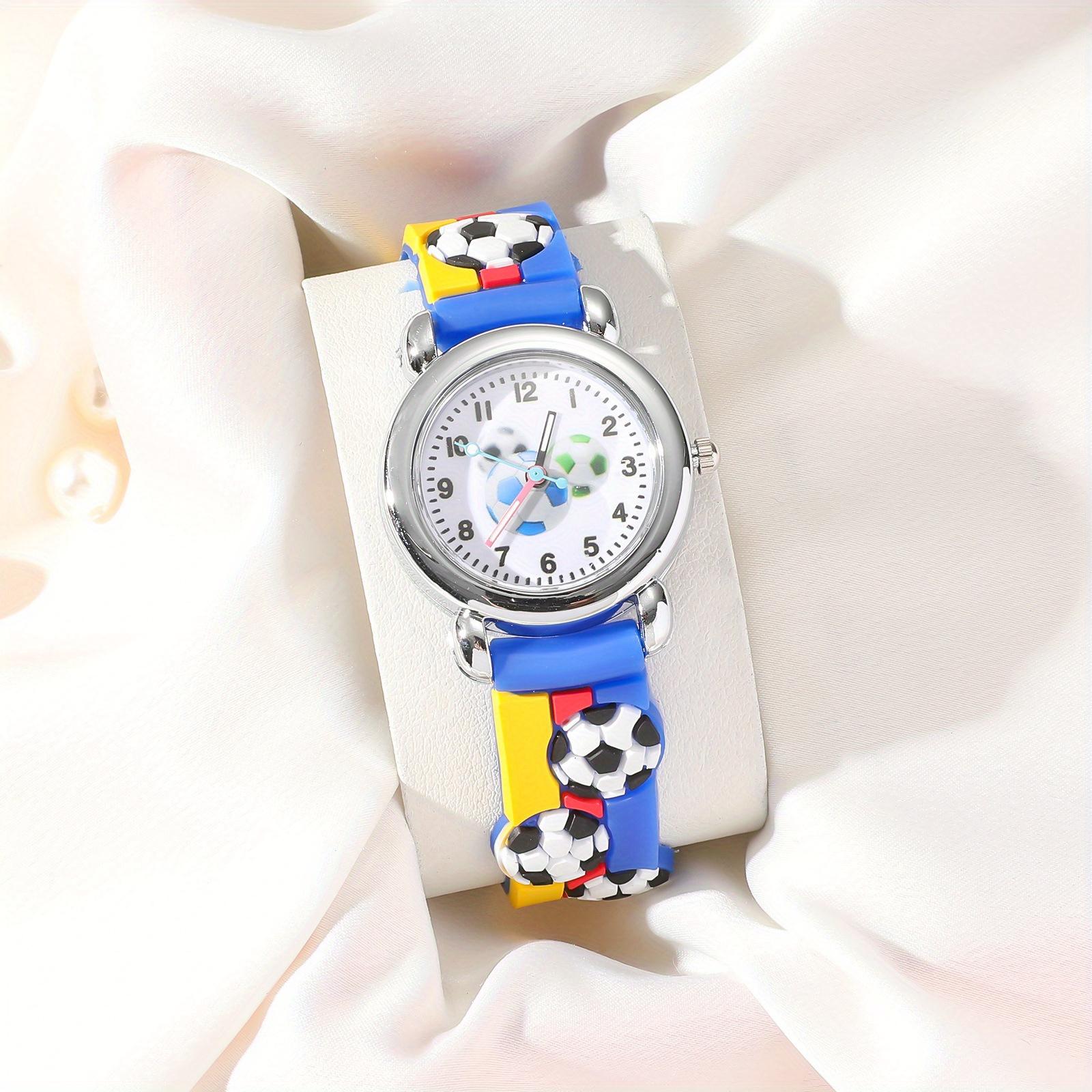 

1pc New Fashion Colorful Cartoon Football Student and Children s Watch Quartz Watch Electronic Watch світло-синій колір
