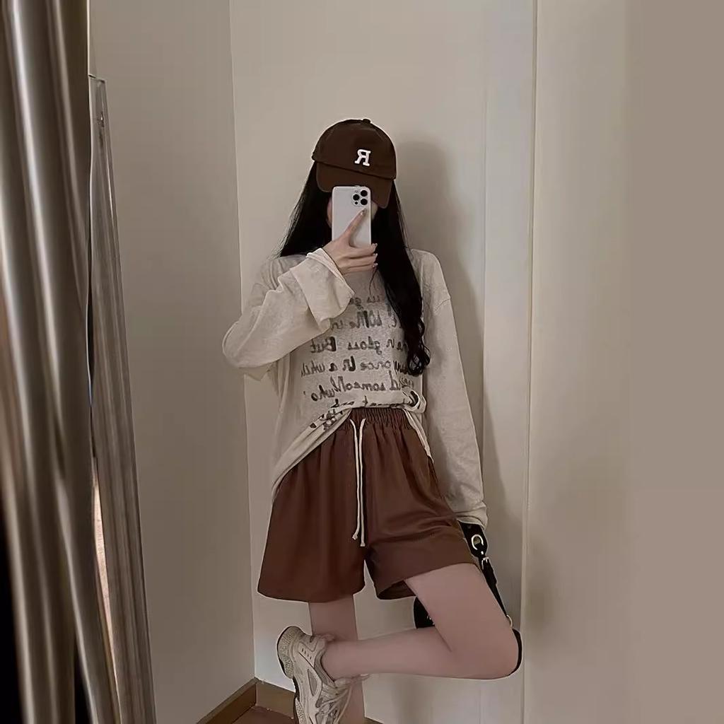 Large Size Elastic High Waist Wide-leg Pants for Women Casual Pants Straight-down Drooping Fat Mm Slimming Pants for Women Summer Sports Shorts