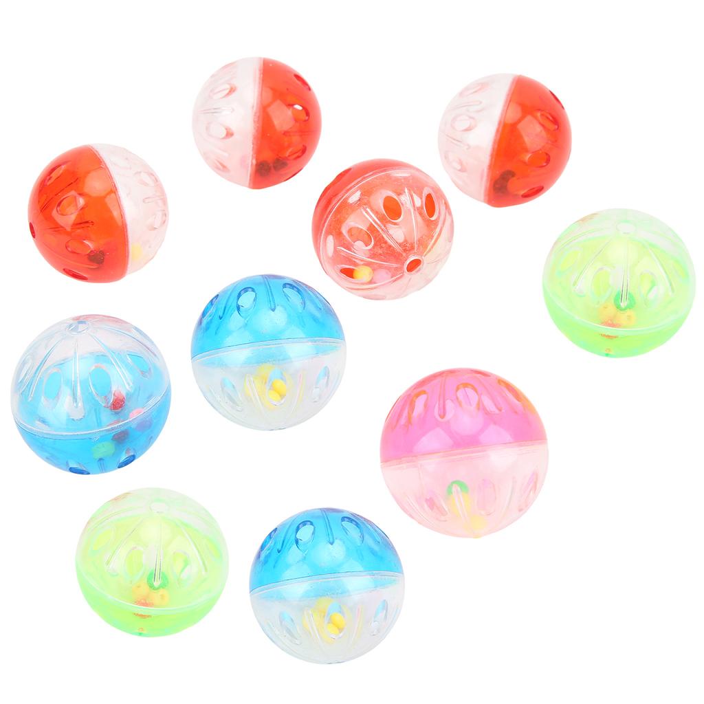 10pcs Bird Toys Ball Colorful Plastic Bird Jingle Balls Cage Accessories for Chewing Training Biting