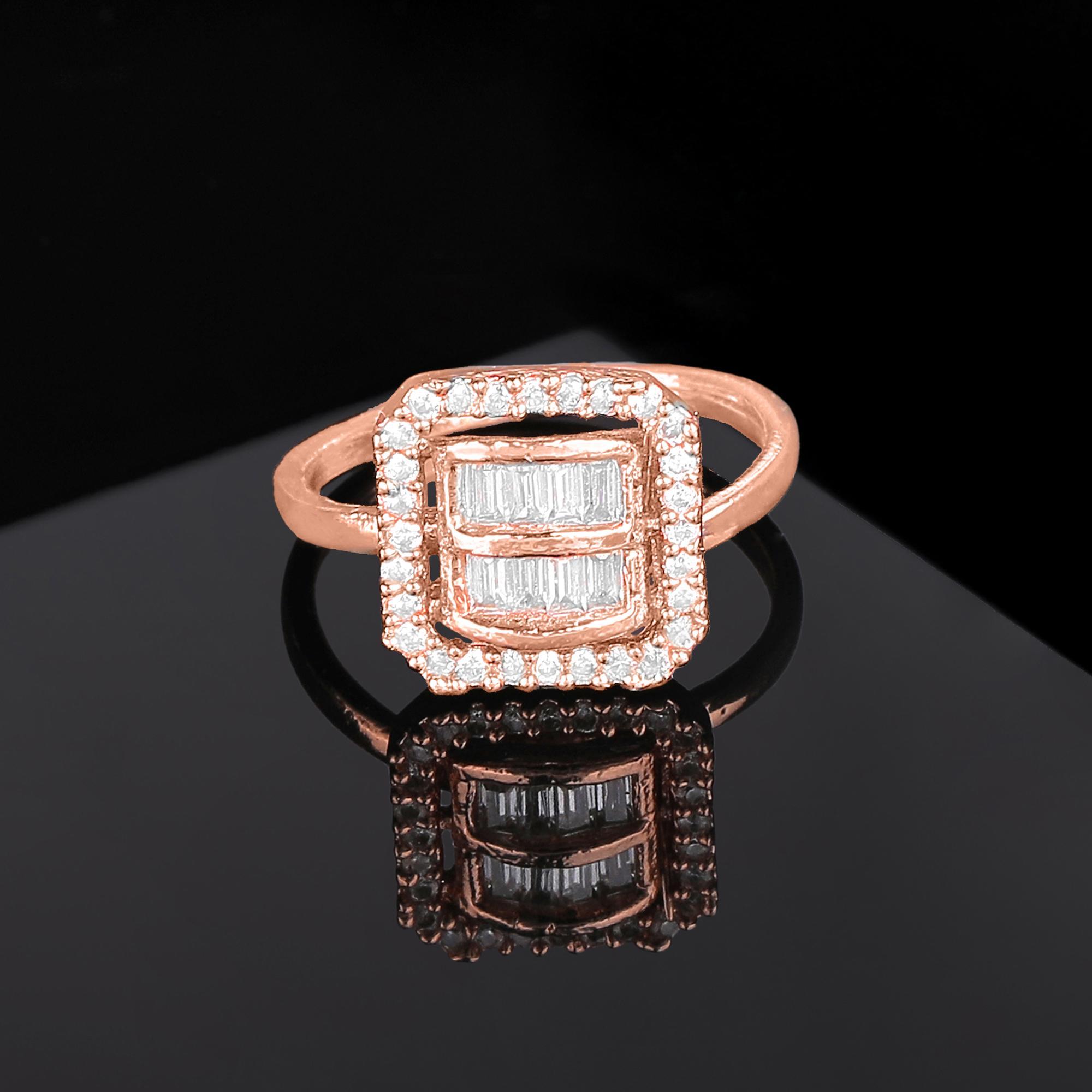 

Кольцо Estele с покрытием из розового золота с фианитами для женщин