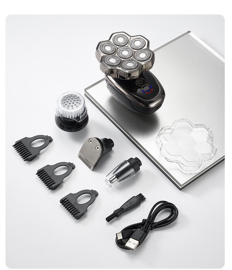 High-Power Waterproof Electric Shaver for Men's Bald Head