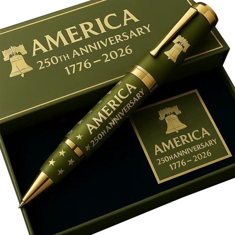 Metal Gel Pen Honoring Americans 250th Anniversary Comfortable Grip Pen for Office and Collection