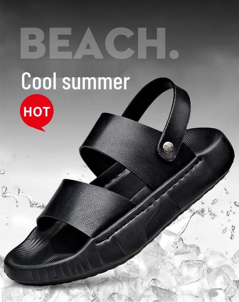 Men's Summer 2025 Dual-Use Non-Slip Driving Sandals: Casual Thick-Soled Beach Shoes