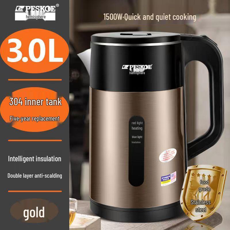 Positive Hemisphere Stainless Steel Electric Kettle, 2L Large Capacity, Auto Power-Off, Keep Warm Feature