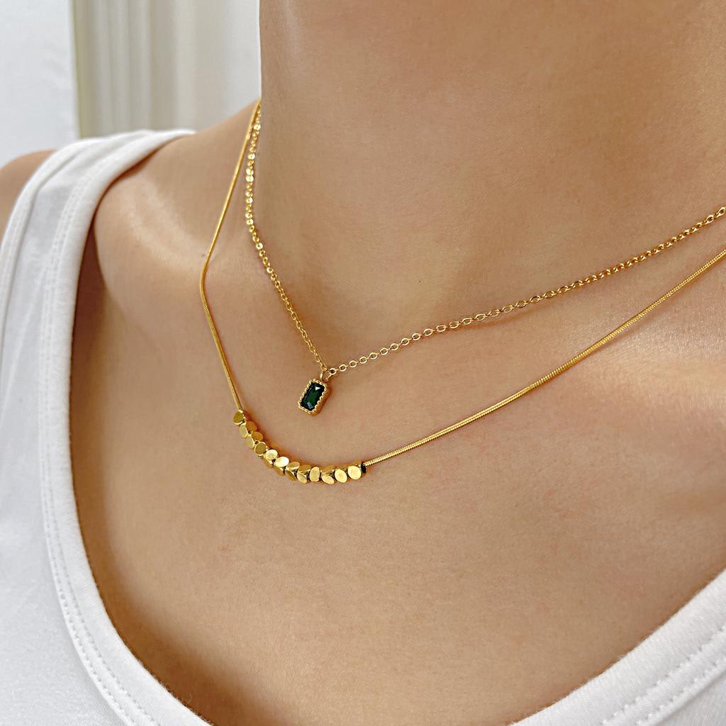 OPK Fashion Stainless Steel Small Cube Necklace Girl