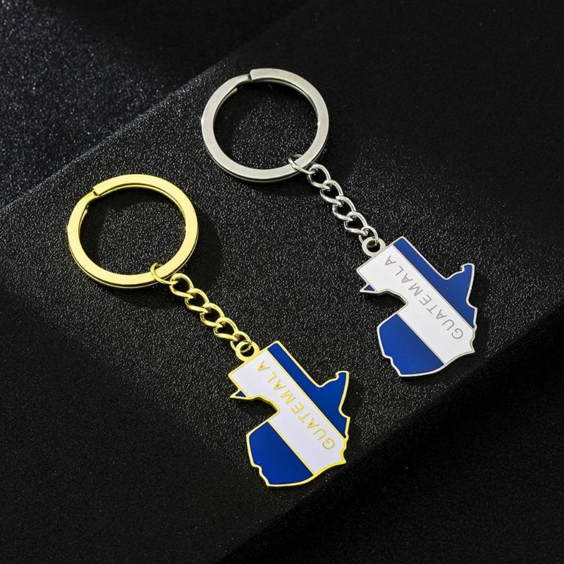 Guatemala Map Flag Keychain Ethnic Style Keyrings Jewelry Accessory for Bags