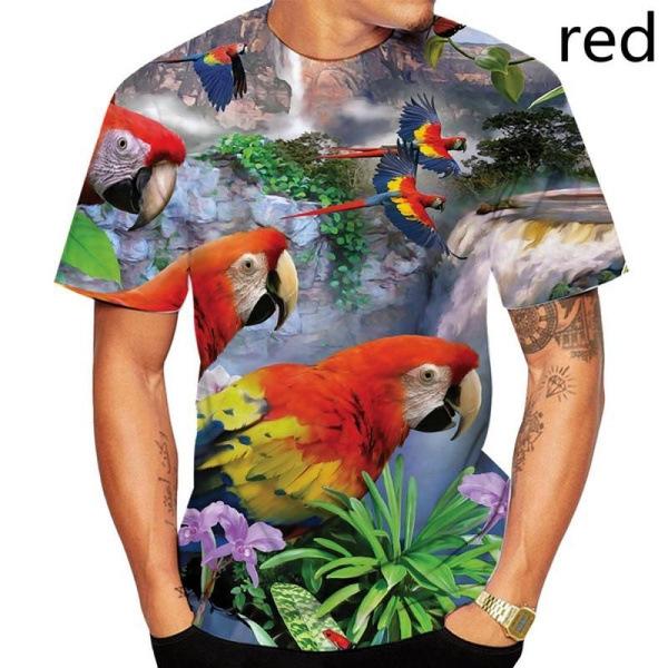 Colorful Parrot 3D Printed Men's Casual Short Sleeved T-shirt Summer Men's T-shirts